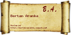 Bertan Aranka névjegykártya